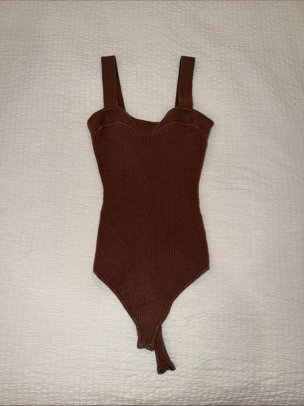 Abercrombie & Fitch Brown Ribbed Knit Bodysuit